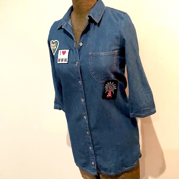 Y2k ZARA denim mini dress or shirt - Picture 4 of 5